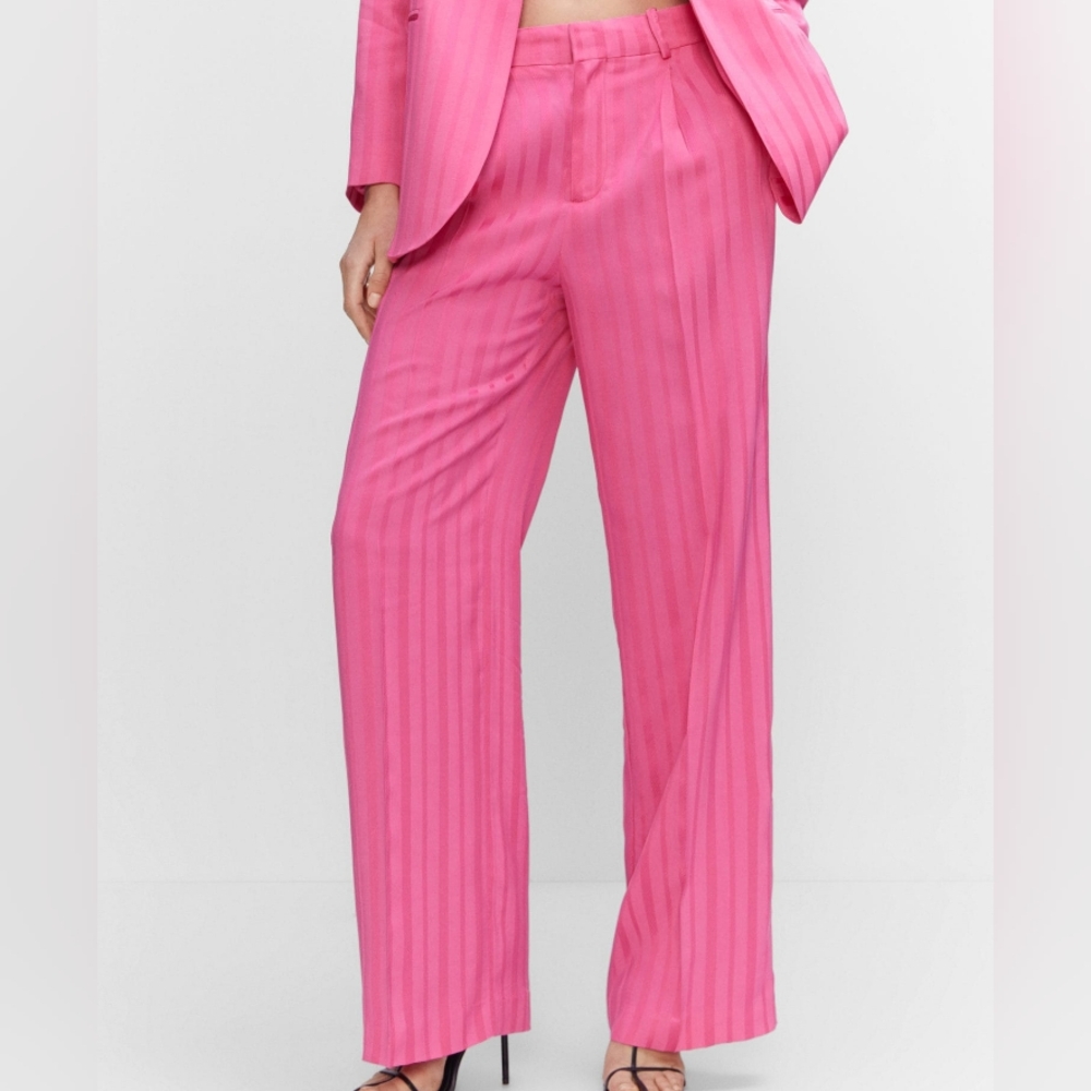 Mango striped pink pant/trousers sz L and XL NWT